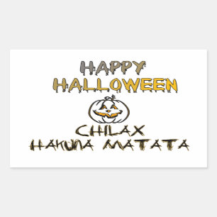Chill och slappna av i insamlingen i Happy hallowe Rektangulärt Klistermärke