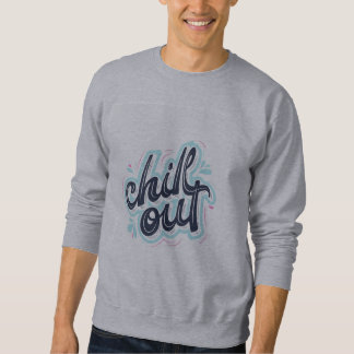 Chill Out Retro Typografi Herr Grafisk Tröja Lång Ärmad Tröja