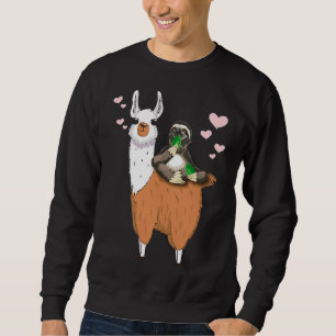 Chill Out Sloth Rides Llama Trendig Lång Ärmad Tröja