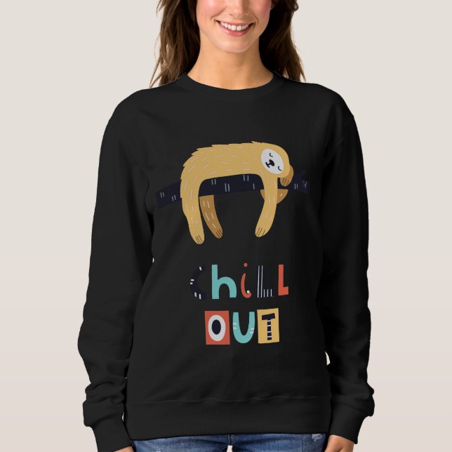 Chill Out Sloth T Shirt (Framsida)