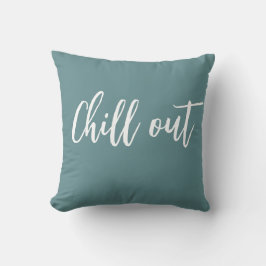 Chill Out Throw Pillow Turkish Blue White Kudde