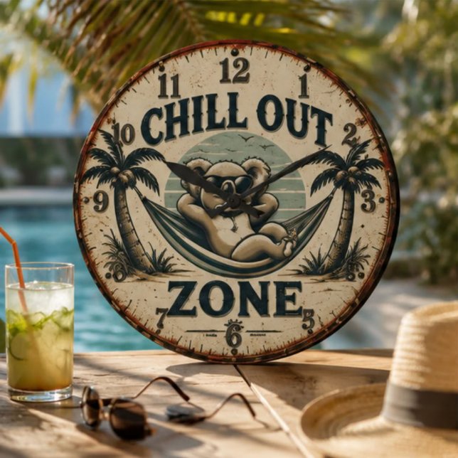 Chill Out Zone Funny Koala Stor Klocka (Skapare uppladdad)
