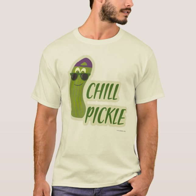 Chill Pickle Funny Veggie Tecknad Pal T Shirt (Framsida)