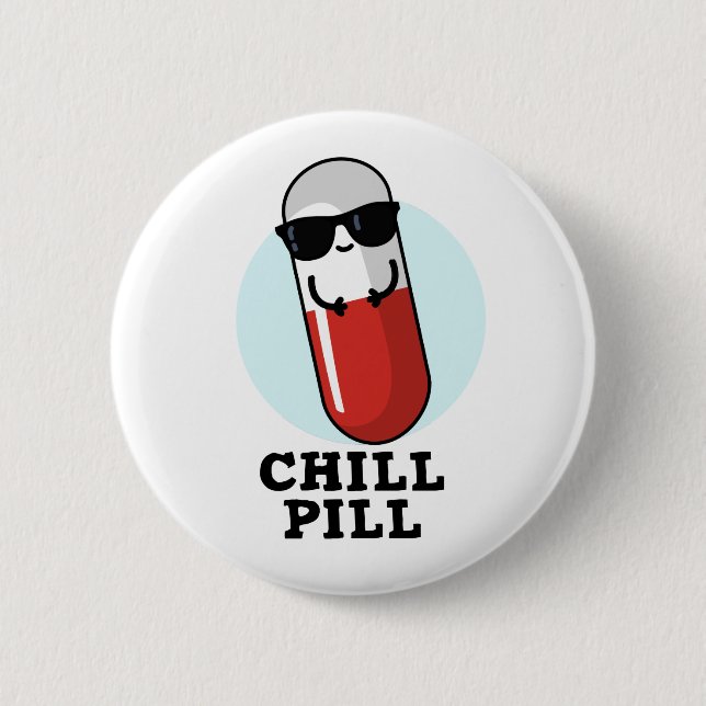 Chill Pill Coola Medicine Pun Knapp (Framsida)