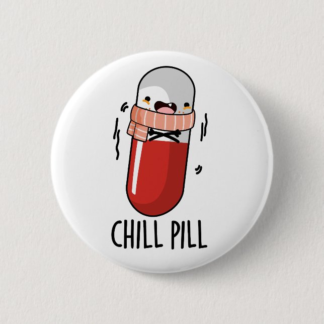 Chill Pill Funny Freezing Medicine Pun Knapp (Framsida)