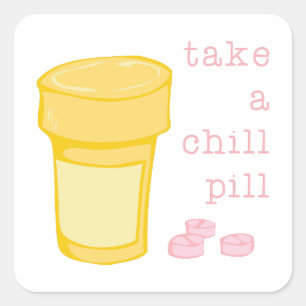 Chill Pill Fyrkantigt Klistermärke