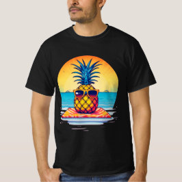 Chill Pineapple Summer Vibes Design. T Shirt