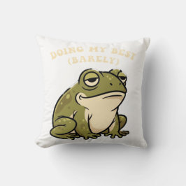 Chill Retro Frog Minimal Effort Square Pillow Kudde