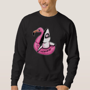 Chill Shark Bassäng Flamingo Ledsen Aesthetic Edgy Lång Ärmad Tröja
