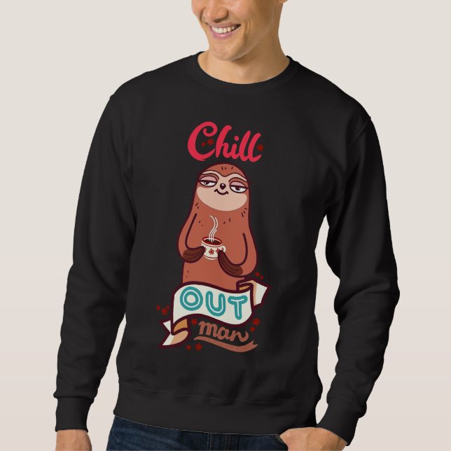 Chill Sloth 2 Lång Ärmad Tröja (Framsida)