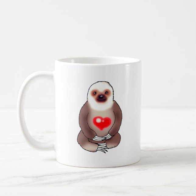 Chill Sloth med Glowing Heart Kaffemugg (Vänster)