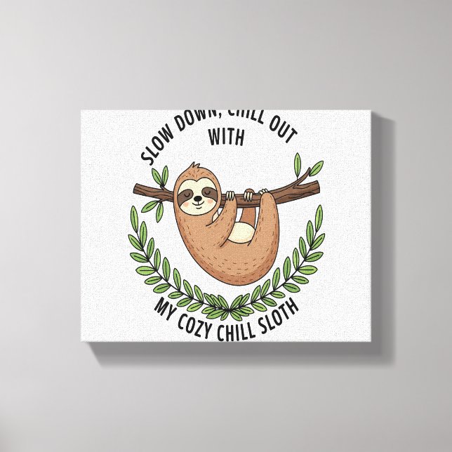 Chill Sloth, USA Animal Canvastryck (Framsida)