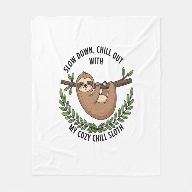 Chill Sloth, USA Animal Fleecefilt (Framsidan)