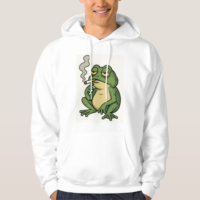 Chill Smoking Frog Hoodie (Framsida)