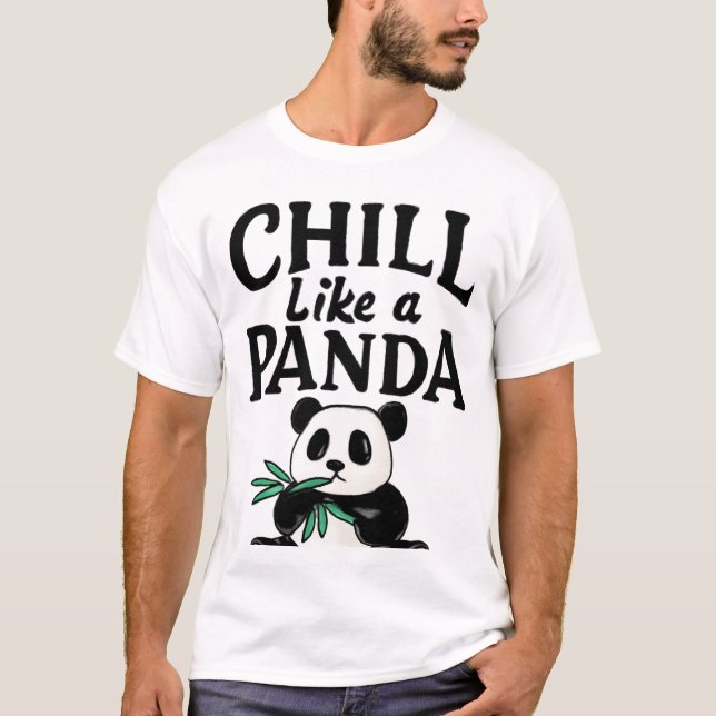 Chill som Panda Bamboo Art T Shirt (Framsida)