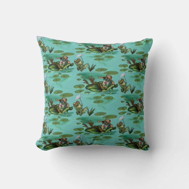Chill Summer Frogs Kudde (Framsida)