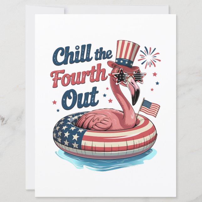Chill The Fourth Out Funny 4th of July Flamingo (Framsida)