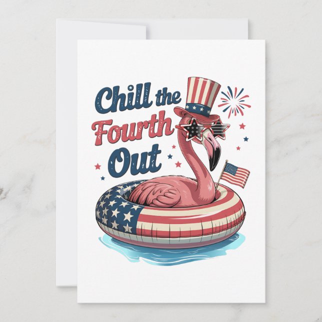 Chill The Fourth Out Funny 4th of July Flamingo (Framsida)