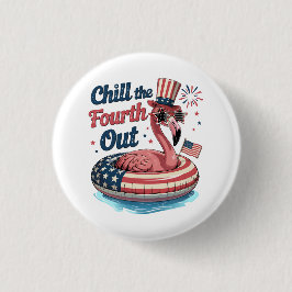 Chill The Fourth Out Funny 4th of July Flamingo Knapp