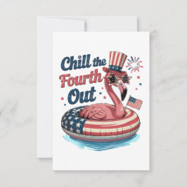 Chill The Fourth Out Funny 4th of July Flamingo Tack Kort