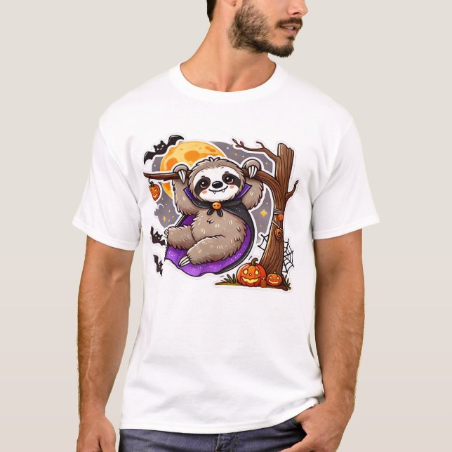 Chill Thrills Halloween Lövträdsjätte T-Shirt (Framsida)