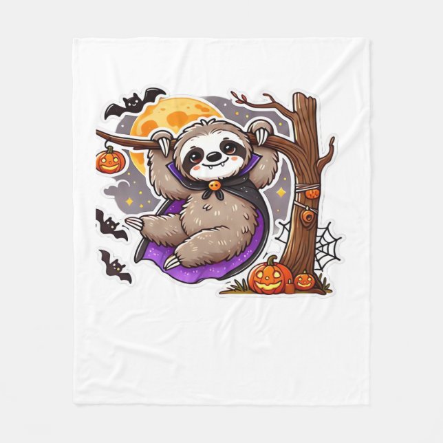 Chill Thrills Halloween Sloth Oversized T- Shirt Fleecefilt (Framsidan)