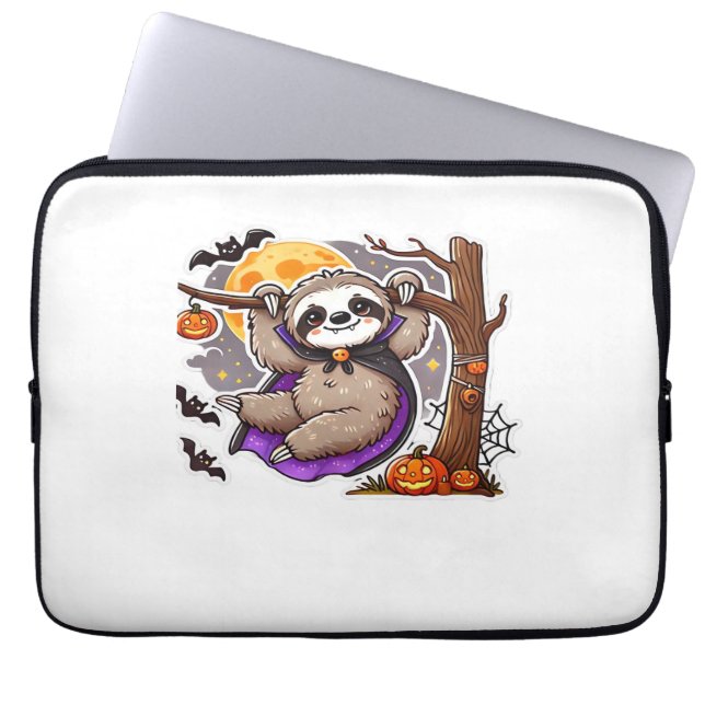 Chill Thrills Halloween Sloth Oversized T- Shirt Laptop Fodral (Framsidan)