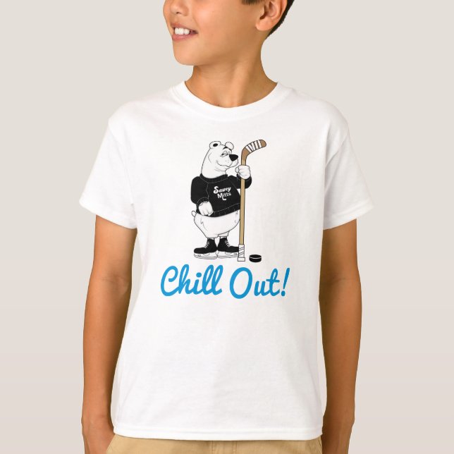 Chill ut Hockey Polar Bear T-Shirt (Framsida)