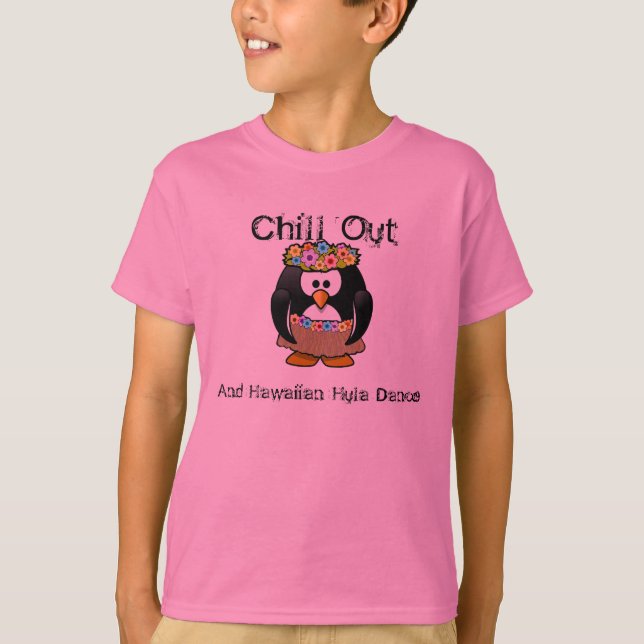 Chill ut Penguin Hawaiian Hula Dance Aloha T-shirt (Framsida)