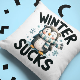 Chill ut Penguin - Winter Humor Dekorativ kudde