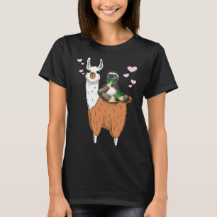 Chill ut Sloth Rides Llama Trendig Alpaca Stil T Shirt