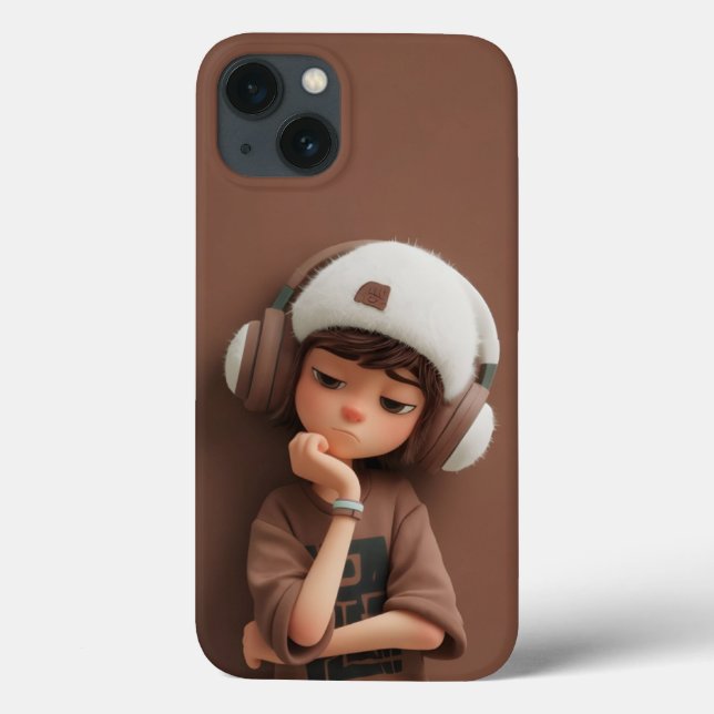 Chill Vibes: Aesthetic Boy with Headphones (Baksida)