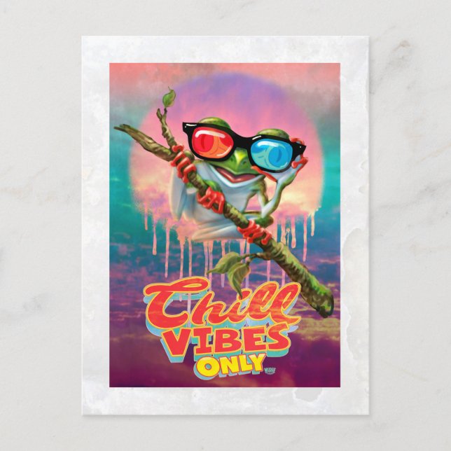 Chill Vibes Endast 3D Träd Frog Vykort (Framsida)