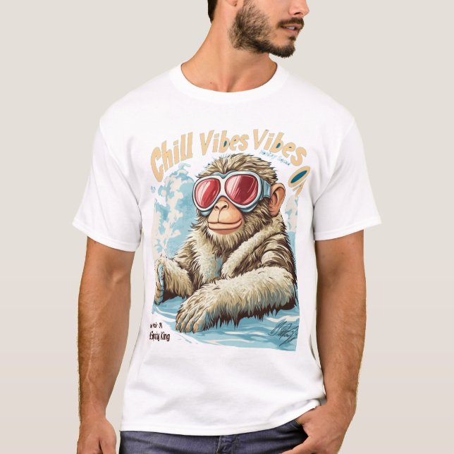 Chill Vibes Monkey Squad - Funny Winter Hett Vår T Shirt (Framsida)