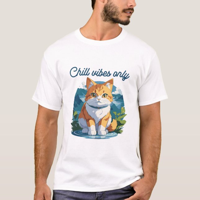 Chill Vibes Only Cute Relaxed Dog Art T Shirt (Framsida)