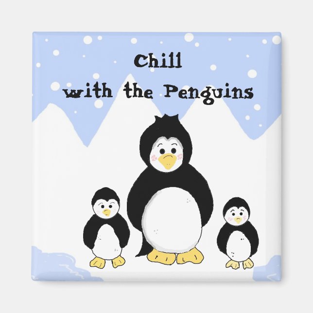 Chilla med pingvinerna magnet (Framsidan)