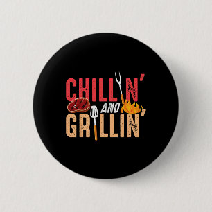Chilla Och Grilla Byrbecue Fest Knapp