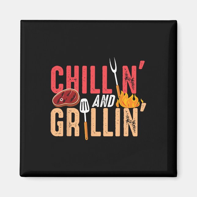 Chilla Och Grilla Byrbecue Fest  Magnet (Framsidan)