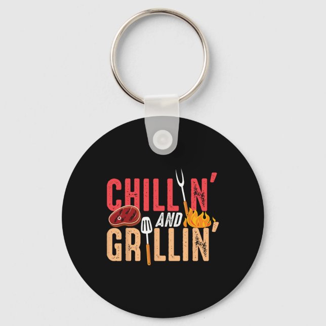 Chilla Och Grilla Byrbecue Fest  Nyckelring (Framsida)