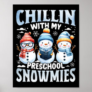 Chillar med mina förskole snökompisar julklappar B Poster