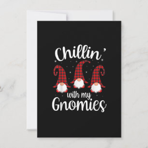 Chillar med mina gnomies Buffalo röd rutig jul Inbjudningar