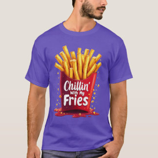 Chillar med mina pommes friter kul mat kille t shirt