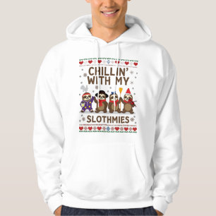 Chillar med mina sengor Rolig seng Ful jul Hoodie