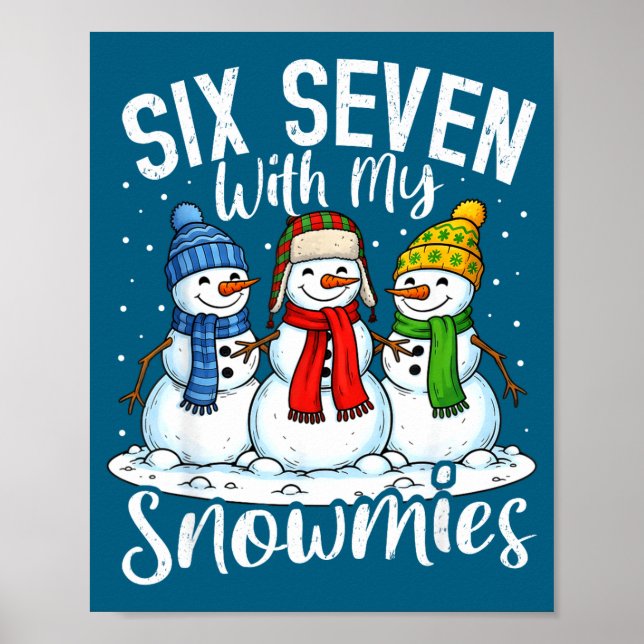 Chillar med mina snökompisar Rolig Snöman 67 Jul Poster (Framsidan)