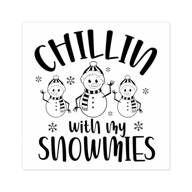 Chillar med mina snökompisar snömän stämpel (Tryck)