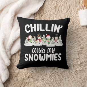 Chillar med mina snökompisar Snömannen jul Kudde