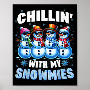 Chillar med mina snökompisar Snömannen jul xmas ja Poster