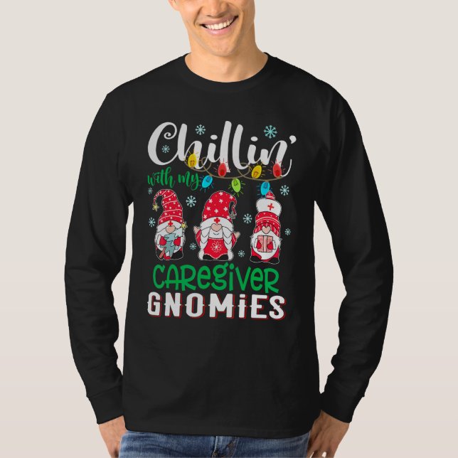 Chillar med mina vårdgivargnubbar Xmas Light Chris T Shirt (Framsida)