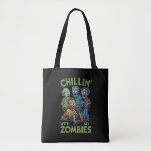 Chillar med mina zombies Halloween pojkar kul för Tygkasse