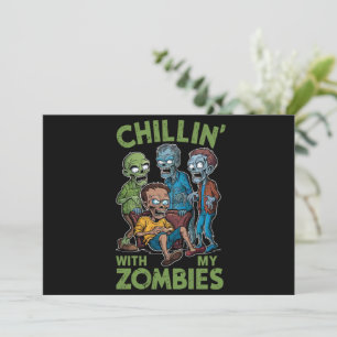 Chillar med mina zombies Halloween pojkar kul Inbjudningar